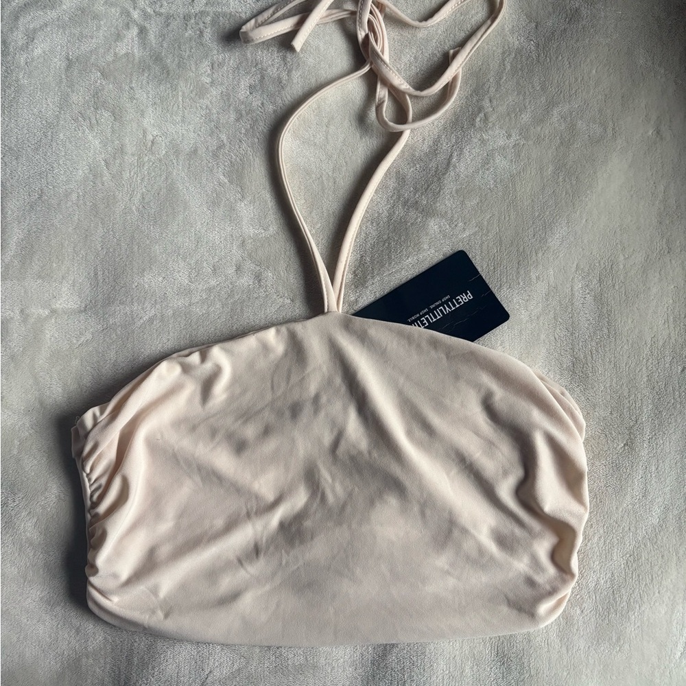 Beige PrettyLittleThing Halter Top